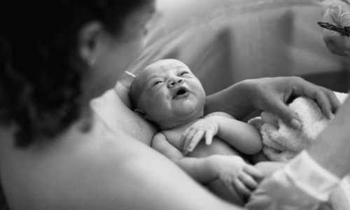 water birth black and white